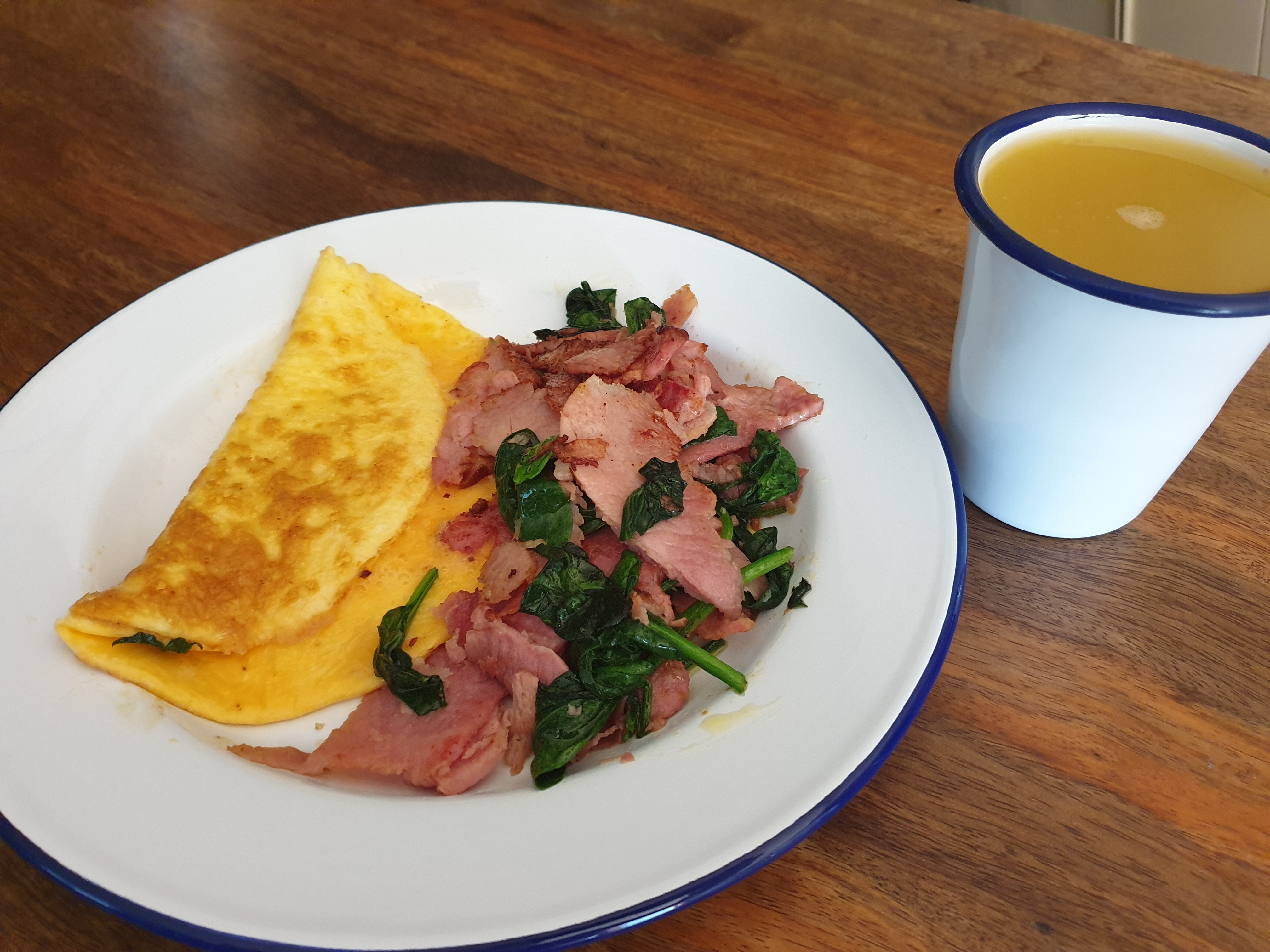 Omelette with Ham and Spinach