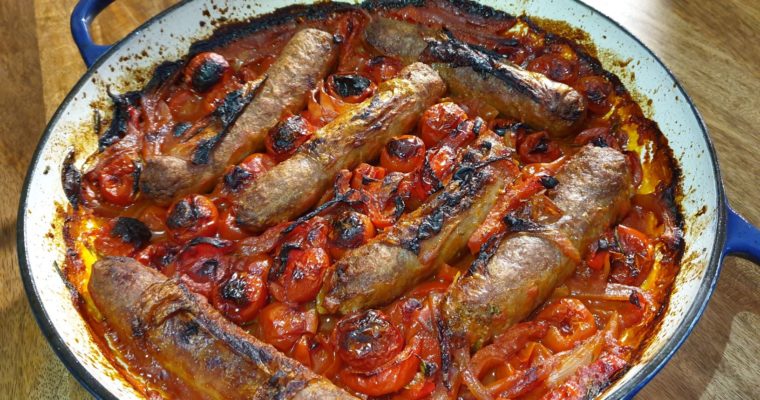 Sausage and Cherry Tomato Bake