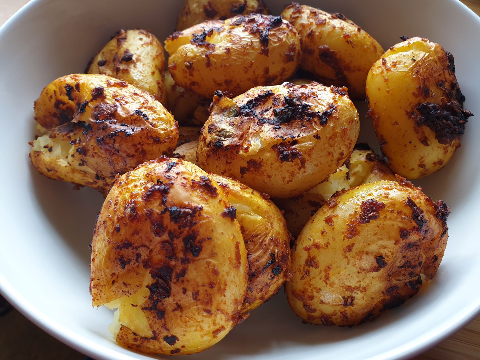 Smashed Curried Baby Potatoes